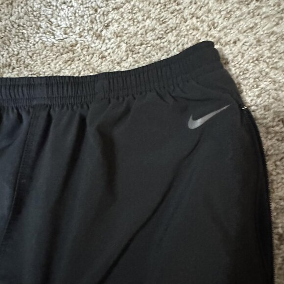 Nike Pants Mens Large Black NikeFIT Track Athletic Warm Up Running Zip Hem - Picture 6 of 13